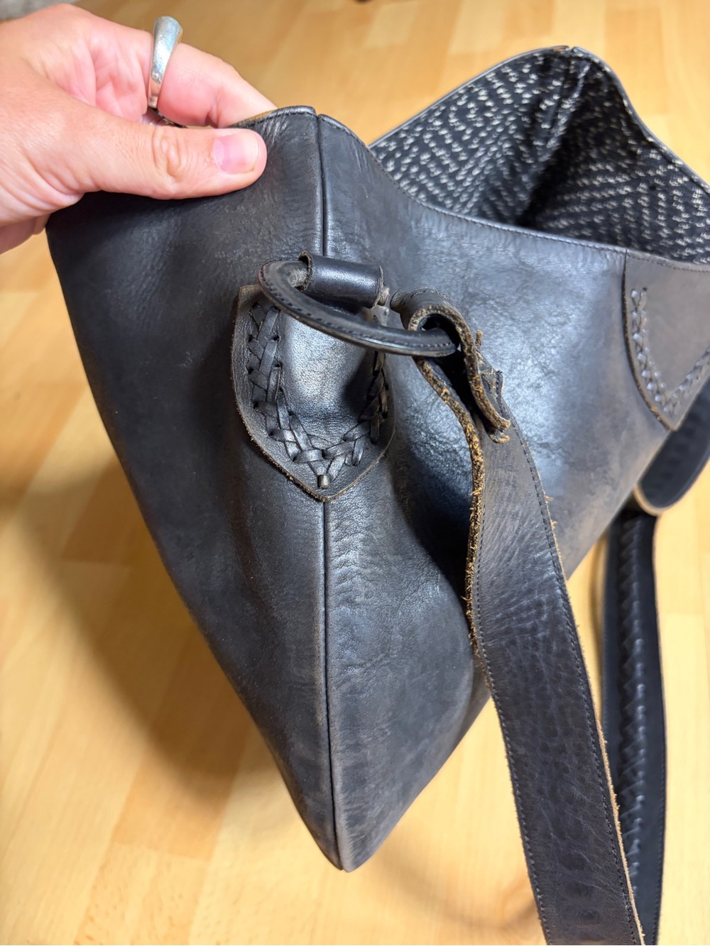 Hand Crafted Genuine Leather Chocolate Brow Crossbody Hobo Bag - Picture 12 of 13